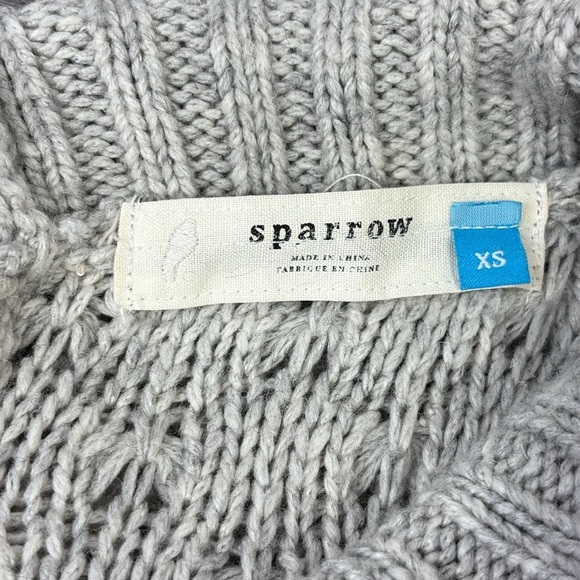 Anthropologie Sparrow Cable Knit Wool Cowl Neck Button Back Sweater Dress XS - Picture 6 of 11
